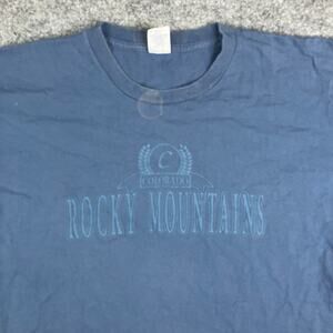 Alore T-Shirt Mens XXL Blue Rocky Mountains Colorado Graphic Vintage